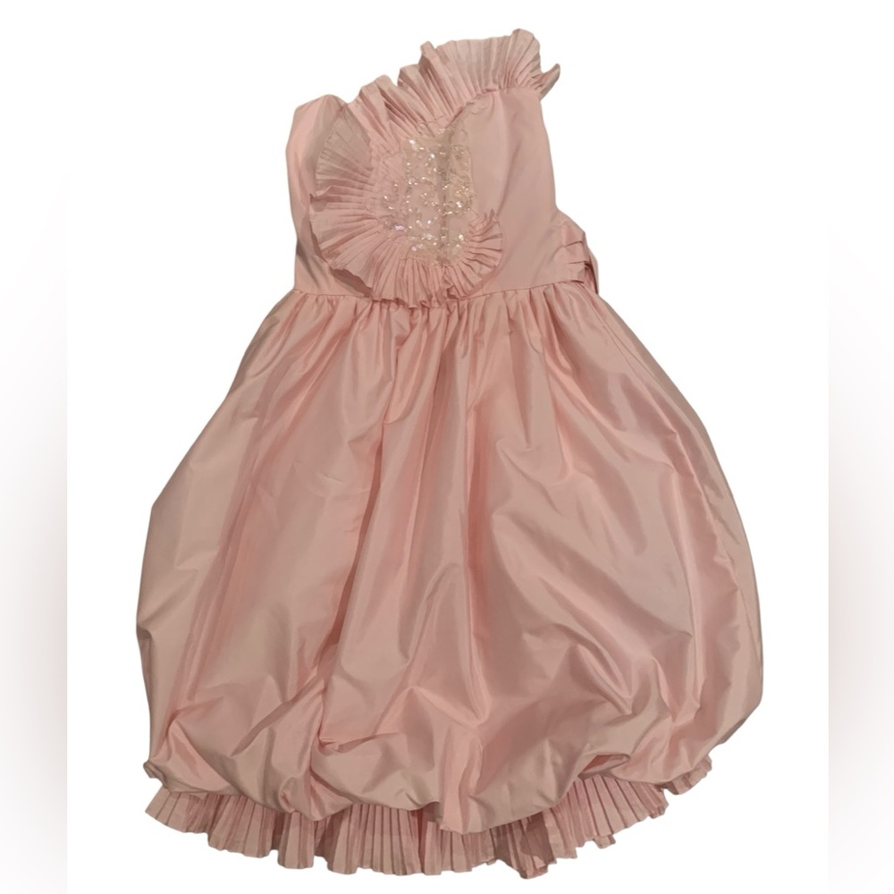 1989 Vintage Joy Stevens Strapless Pink Bubble Dress with Sequin Detail